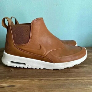 Nike Air Max Thea Women 9.5 Sneaker Boots Chelsea Mid Leather Brown City Comfort